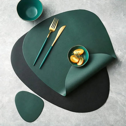 OEM Custom Soft Anti Slip Placemat Irregular Shape Heated Resistant Faux Leather Place Mat Dining Table Mats for Kitchen
