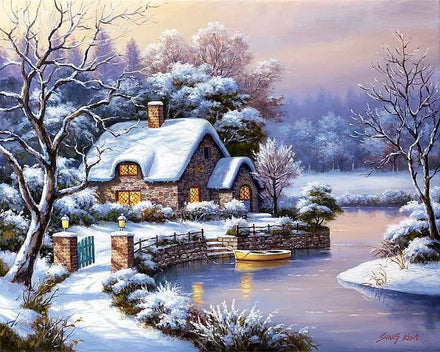 CHENISTORY 10572 Snow DIY Painting by Numbers Landscape Hand Painted Oil Painting Home Decor Acrylic Modern Wall Art Picture