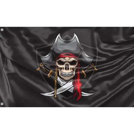 3x5 FT Vivid Color Pirate with Sword Flags Made in EU for Outdoor Indoor Events
