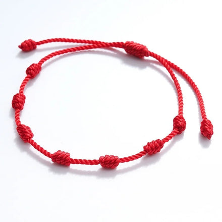 2pcs Handmade 7 Knots Red String Bracelet for Protection Lucky Amulet Friendship Braid Rope Wristband Couple Bracelet Jewelry