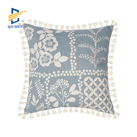 Innermor Luxury Square Linen Look Fabric Geometric Floral Designers Bohemian Macrame Cushion Cover Throw Pillow Case Home Hotel