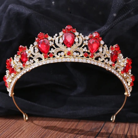 Luxury Baroque Queen Crown Tiaras Big Crystal Water Drop Rhinestone Pageant Crowns Wedding Hair Accessories Bridal Tiara
