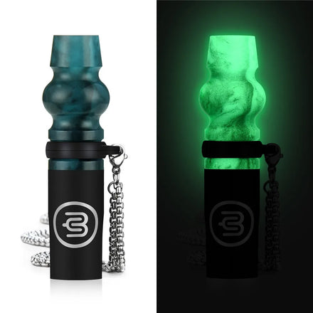 Yimi Hookah Tips Glow in the Dark Resin Reusable Hookah Tips Shisha Mouth Tips with PU Bag Stainless Steel Chain