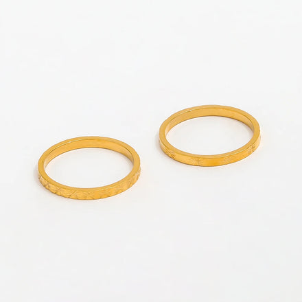 Trendy Fenny 18K Gold Plated High End Versatile Shiny Engrave Figure Flower Stainless Steel Ring Wholesale Jewelry