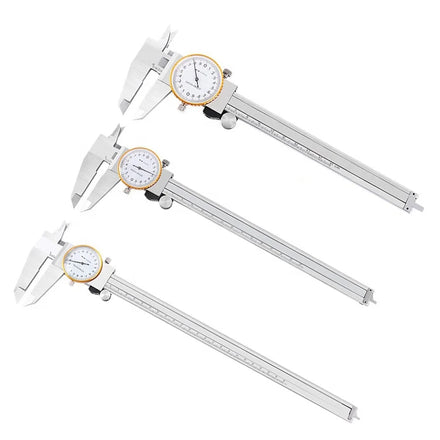 4 Way Dual Needle Precision Dial Caliper Shock Proof Accurate Industrial Tools 0.001''/0.02 mm