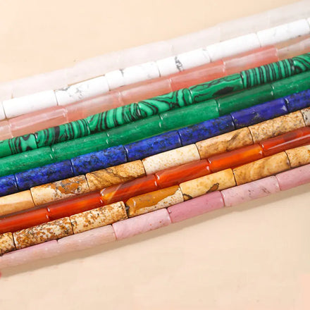 Wholesale 4*13mm Crystal Agate Round Tube Loose Beads Diy Jewelry Accessories Cylindrical Positioning Beads