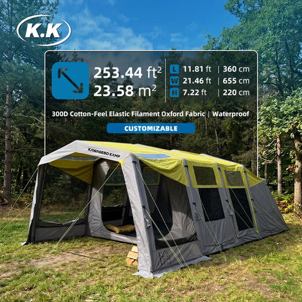 Kawagebo Kamp (KK) 21.5' X 11.8' Inflatable 23.6㎡ 5-10 Person Luxury Air Tunnel Glamping Blow up Camping Tent