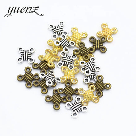 YuenZ 100pcs/bag Fashion Small Chinese Knot Charms Antique Metal Pendant Connect Necklace Bracelet Jewelry Findings 12*12mm G113
