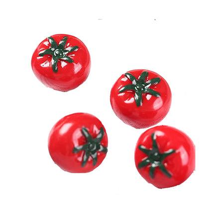 Red 3D Mini Size Tomato Miniatures Cabochon Beads Loose Resin Kawaii Vegetable Charms for Jewelry Pendants