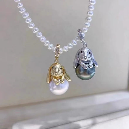 P1488 12-13mm DIY Natural Freshwater Pearl Charm Pendant Necklace Accessory 925 Sterling Silver Jewelry for Women Without Chain
