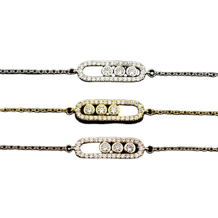 Wholesale Female Gifts Women Boho Jewelry Link Chain Zirconia Stylish Crystal Beads Boho Bracelet