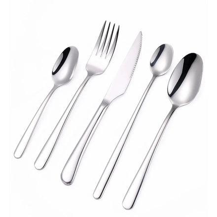 Hot Selling 304 Luxury Stainless Steel Cutlery Knife Fork Spoon Dessert Spoon Silverware Flatware Set