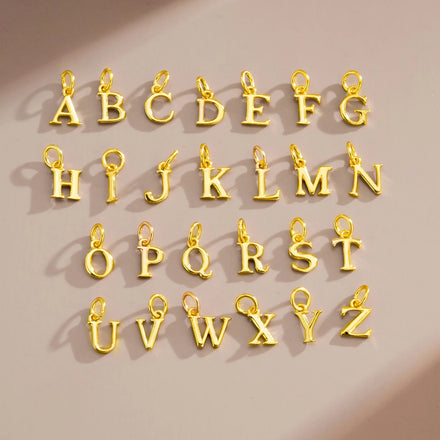 DIY Small Charms 26 a to Z Initial Letter Jewelry Lovers 925 Sterling Silver Necklace Pendant