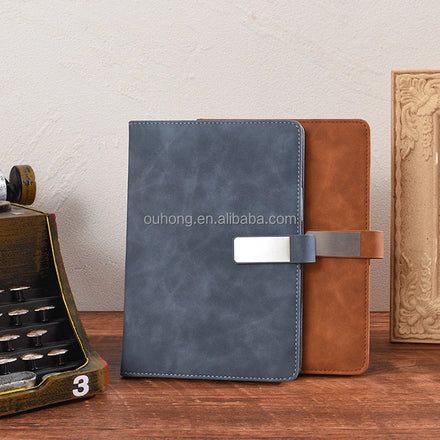 Hot Sale School Office Supplies Custom Logo A5 Pu Leather Diary Journal Writing Business Notebook Pen Set