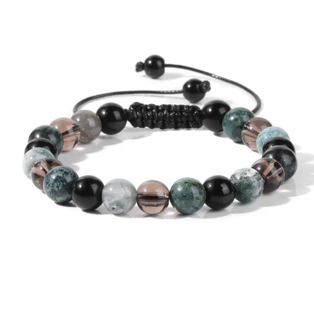 New Design Mix Natural Stone Handmade Gemstone Quartz Crystal Lava Beaded Rope Bracelet Women Men JBS12322