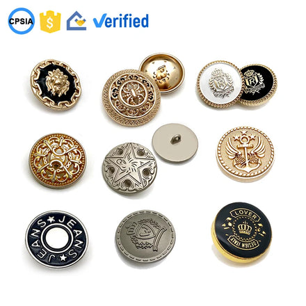 High Quality Custom Designer Metal Hand Sewn Button Custom Coat Button Sewing Shank Button for Clothing