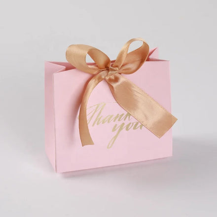 China Suppliers Folder Yiwu Supplier Cheap Price Wholesale Cardboard Empty pink Thank You Paper Bag for Wedding Guests Door Gift