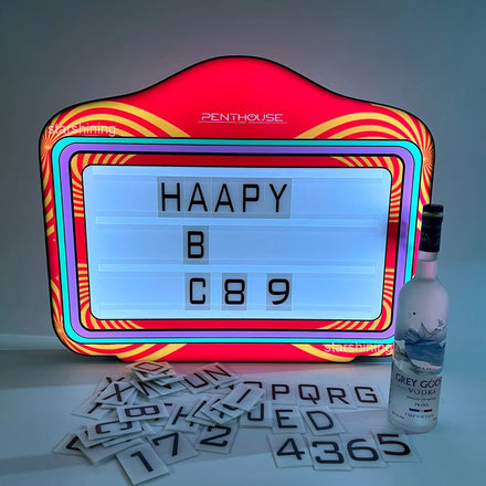 Custom LOGO OEM LED Letters Board VIP Display LED Marquee Letters Sign Box Light Bottle Presenter Glorifier for Nightclub Lounge