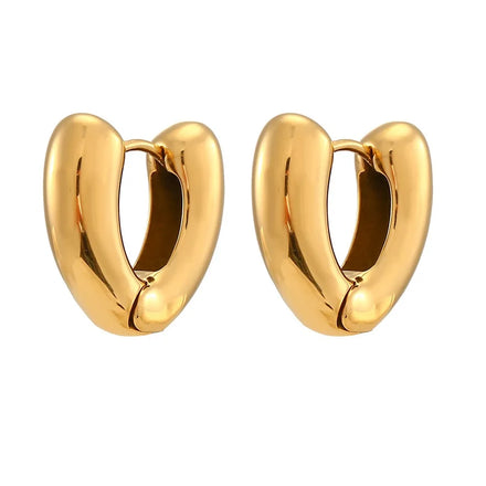 Girlfriend Birthday Gift Stainless Steel 18k Gold Plated Earrings Simple Romantic Heart Earrings for Women Girls