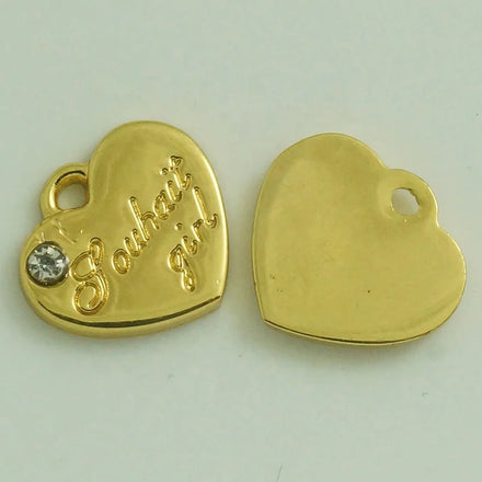 Fashion Plate Heart Shape Brand Metal Clothes Clothing Logo Label and Tag Metal Custom Heart