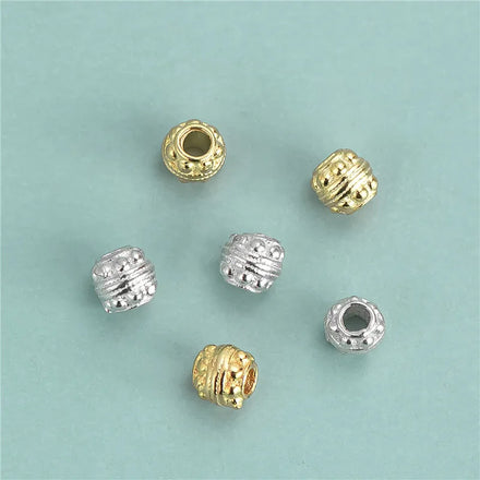 Wholesale 925 Sterling Silver Gold Plated 1.6mm Larger Hole Round Spacer Beads for Bracelets Jewelry Making Supplies