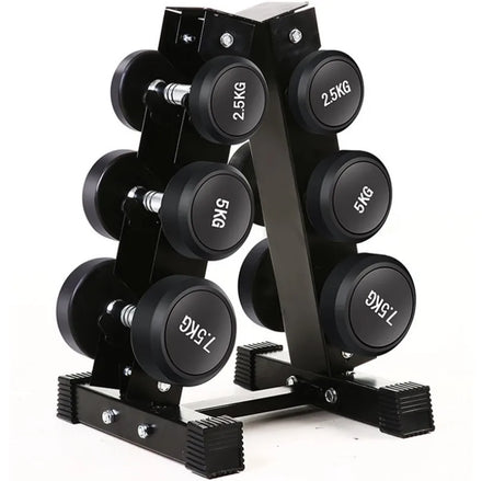 Yunfa YF-D001 Durable Cast Iron & PVC Rubber-Covered Black Small Household Gym Dumbbells 2.5-70kg 2-Year Guarantee on Sale