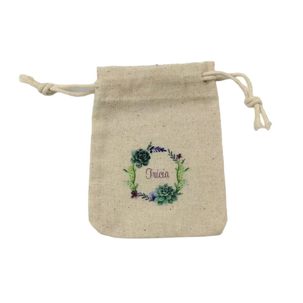 Personalized Cotton Bag Make up Jewelry Cosmetic Birthday Party Bags With Custom Logo Recycle Cotton Muslin Pouches for Girls