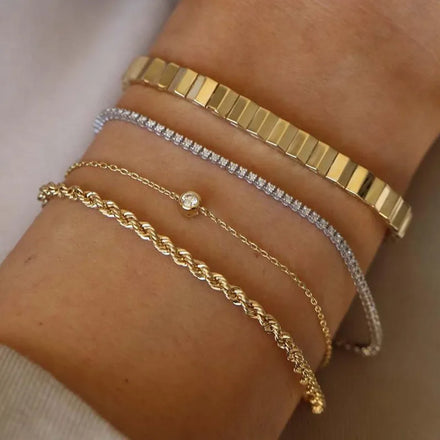 JLB0057 High End PVD 18K Gold Plated Gear Shape Bangle Bracelet Stainless Steel Jewelry Tarnish Free & Waterproof