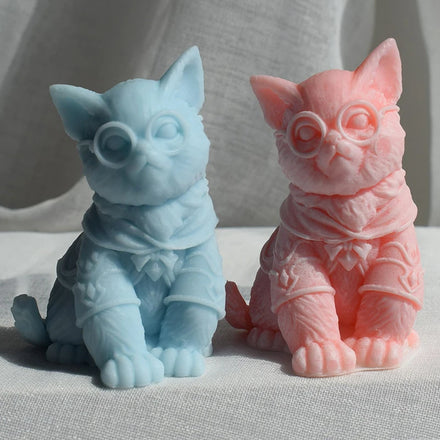 Diy Silicone Cat Soy Wax Candle Mold Animal 3D Hat Sitting Cat Aromatherapy Candle Plaster Silicone Mold