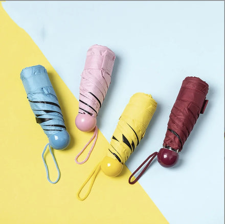 Mini Capsule Shaped Three Design Paraplui Payung Sombrillas Paraguas Plegable Folding Capsule Umbrella With Logo Prints Capsule