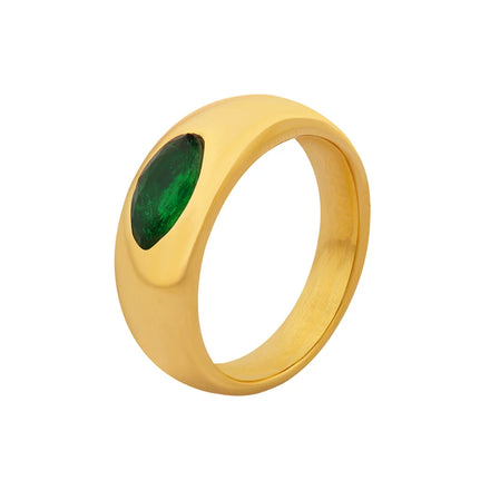 New Vintage Inlaid Emerald Zirconia Ring Manufacturers One for One