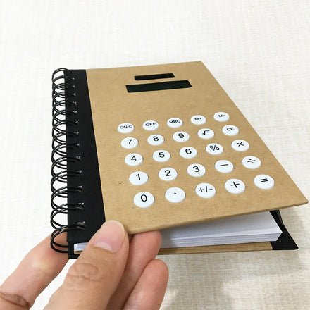 Cheap Bulk Custom Printing A6 Spiral Notebooks Kraft Hardcover Eco-friendly Creative Stationery Paper Output Calculator 8-Digit