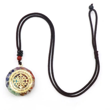 Energy Generator Orgone 7 Chakras Pendant Necklace Orgonite Meditation Balance EMF Protection Jewelry