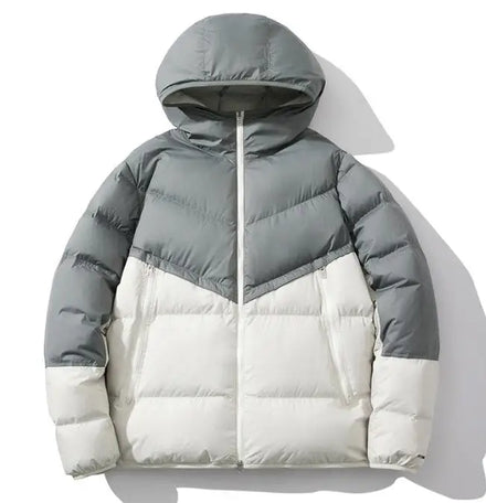 New Hot Men's Down Jackets Men Color Block Winter Cotton Bubble Coat High Quality Puffer Jacket