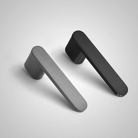 Factory Design OEM Simple Zinc Alloy Silent Classic Matte Black Exterior Door Handle for Wooden Doors