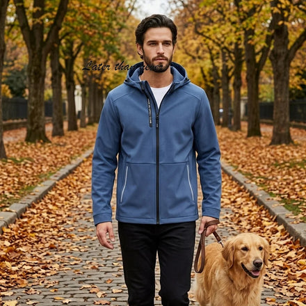 Custom Men's Pure Softshell Winter Jacket Windproof Water Repellent With Fleece Breathable Plain Fabric Full Zipper Jacket