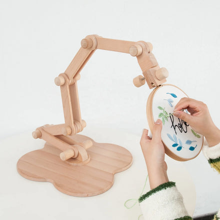 Multifunctional Embroidery Lap Stand Frame Beech Wood Eco-friendly High-quality Tapestry Cross Stitch Hoop Set Ring Frame