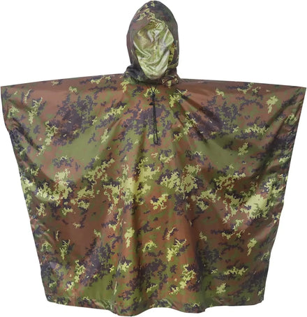 Woqi Rain Ponchos Jackets Reusable Rain Coats Outdoor Emergency Tent Shelter Multi-purpose Ripstop Camo Survival Poncho