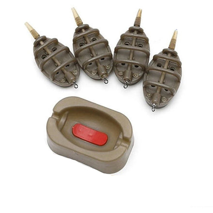 YOUME Plastic Carp Fishing Feeders Inline Method Feeder Mould Bait Thrower Lake & River Durable Lightweight Bait Holder Tool