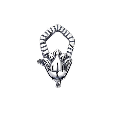 Oxidized 925 Sterling Silver Floral Pendant Clasp Flower Snap Lock Clasps Charm Lock Accessories Jewelry Supplier