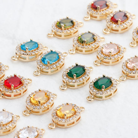 M768 10pcs/lot Jewelry Accessories Pass REACH Nickel Free 18k Gold Plated Zircon Pendants & Earrings Packaging in Bag