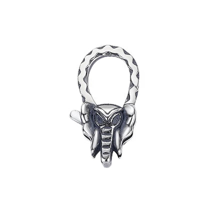 Oxidized 925 Sterling Silver Elephant Lobster Clasp Lock Snap Lock Clasps for DIY Jewelry Assemble