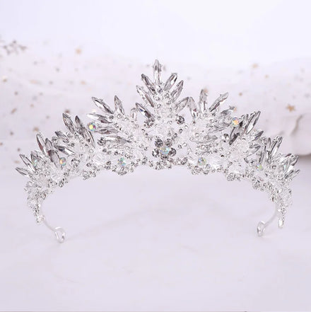 Bridal Diamond Alloy Antique Silver Plated Hair Hoop Tiara Wedding Party Hair Accessories