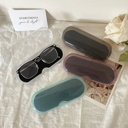 INS Simple Transparent Plastic Glasses Case Portable Light Weight Clear Eyewear Box