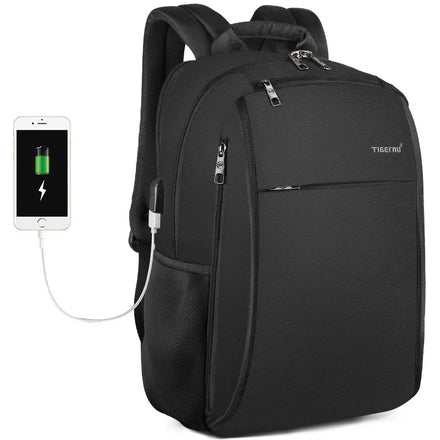For Tigernu T-B3221A Casual Travel Backpack Larger Capacity USB Anti-Theft Laptop Bag Zipper Lock Made Waterproof Oxford