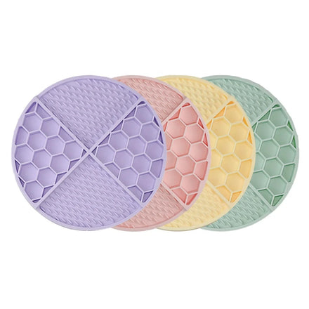 Modern round Honeycomb Silicone Slow Feeding Dog Lick Mat Suction Cups Included