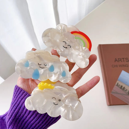 HONEY FLOWER Original Cloud Back Head Shark Clip Graceful Princess Female Grab Hair Claw Clip
