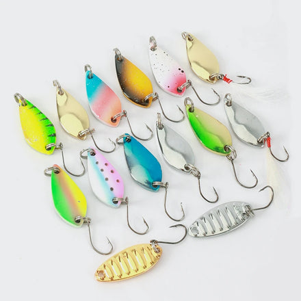 Wholesale 12 Colors 3cm 2.5g 3.5g 5g Bass Baits Metal Fishing Spoon Fishing Spoons Collected From Fishing Spoon Manufacturer