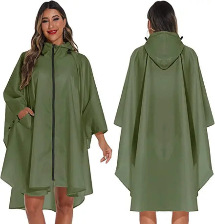 Woqi Mens Hooded Waterproof Poncho Raincoat Reusable Rain Coats for Outdoor Activities Hiking Rain Jackets