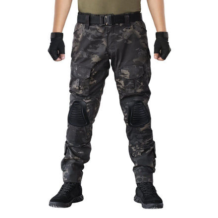 IDOGEAR Camo Camouflage Outdoor Training Tactical Trousers Tactical Pants Bdu Pants With Knee Pads